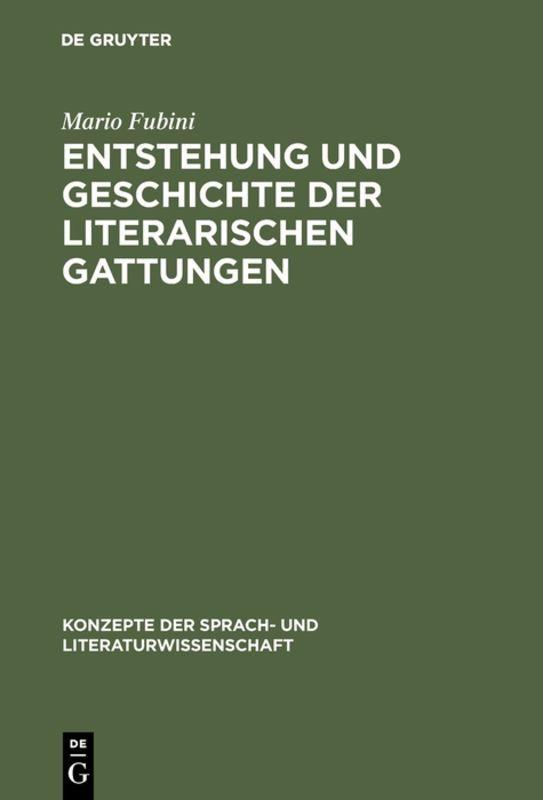 Vorderes Coverbild Entstehung und Geschichte der literarischen Gattungen