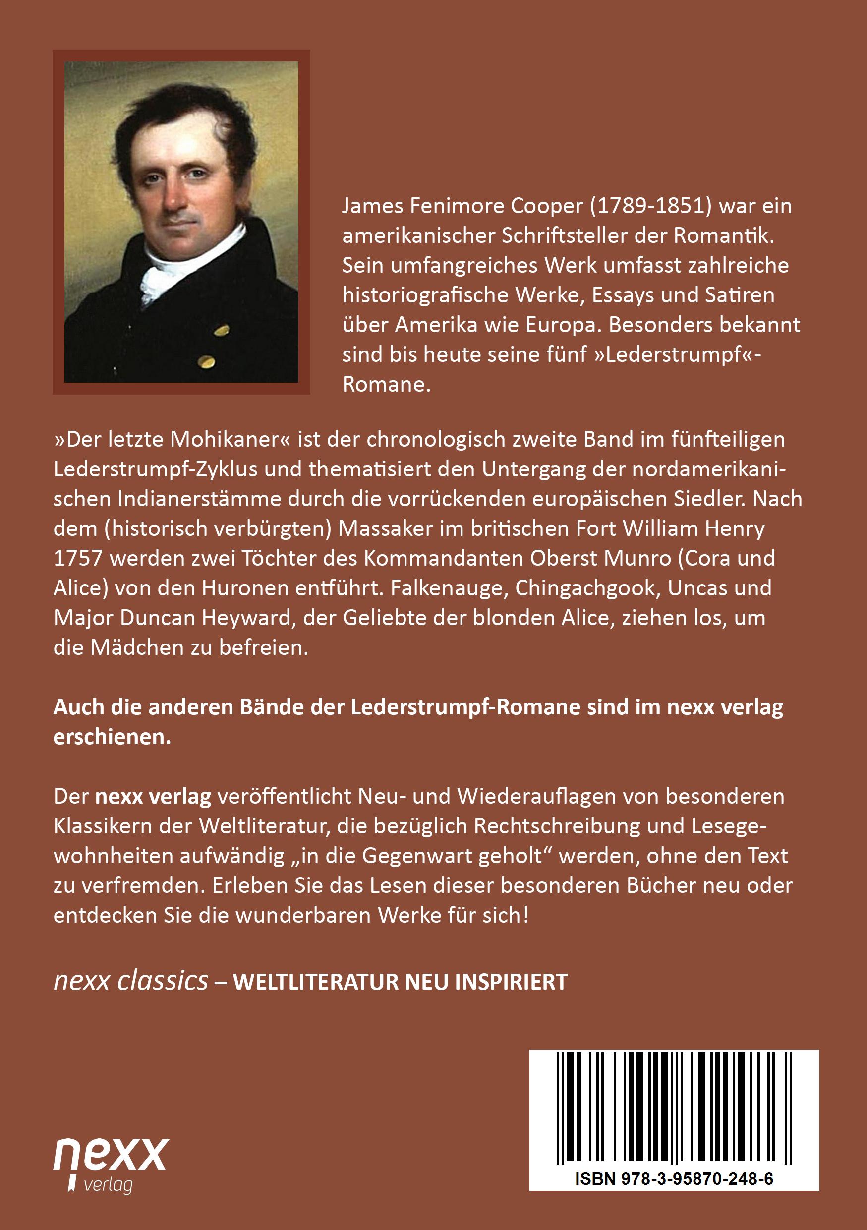 Rückseitencover Der letzte Mohikaner