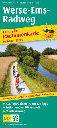 Vorderes Coverbild Radtourenkarte Werse-Ems-Radweg 1 : 50 000 in Leporello-Falzung
