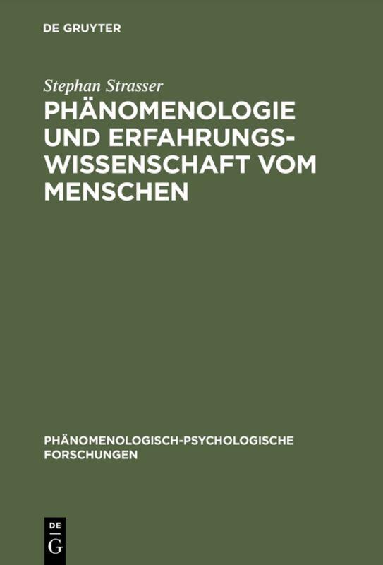Vorderes Coverbild Phänomenologie und Erfahrungswissenschaft vom Menschen