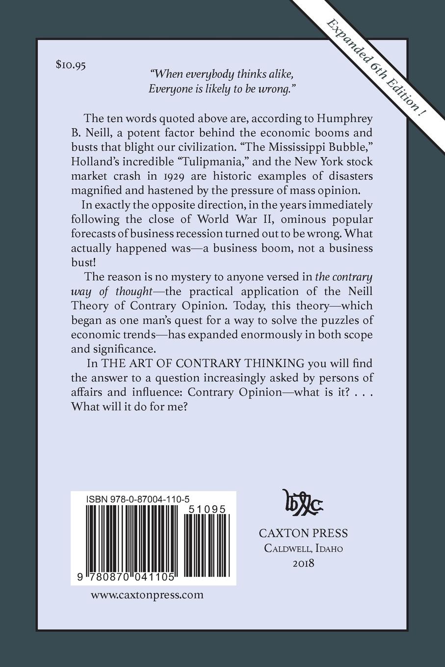 Rückseitencover The Art of Contrary Thinking