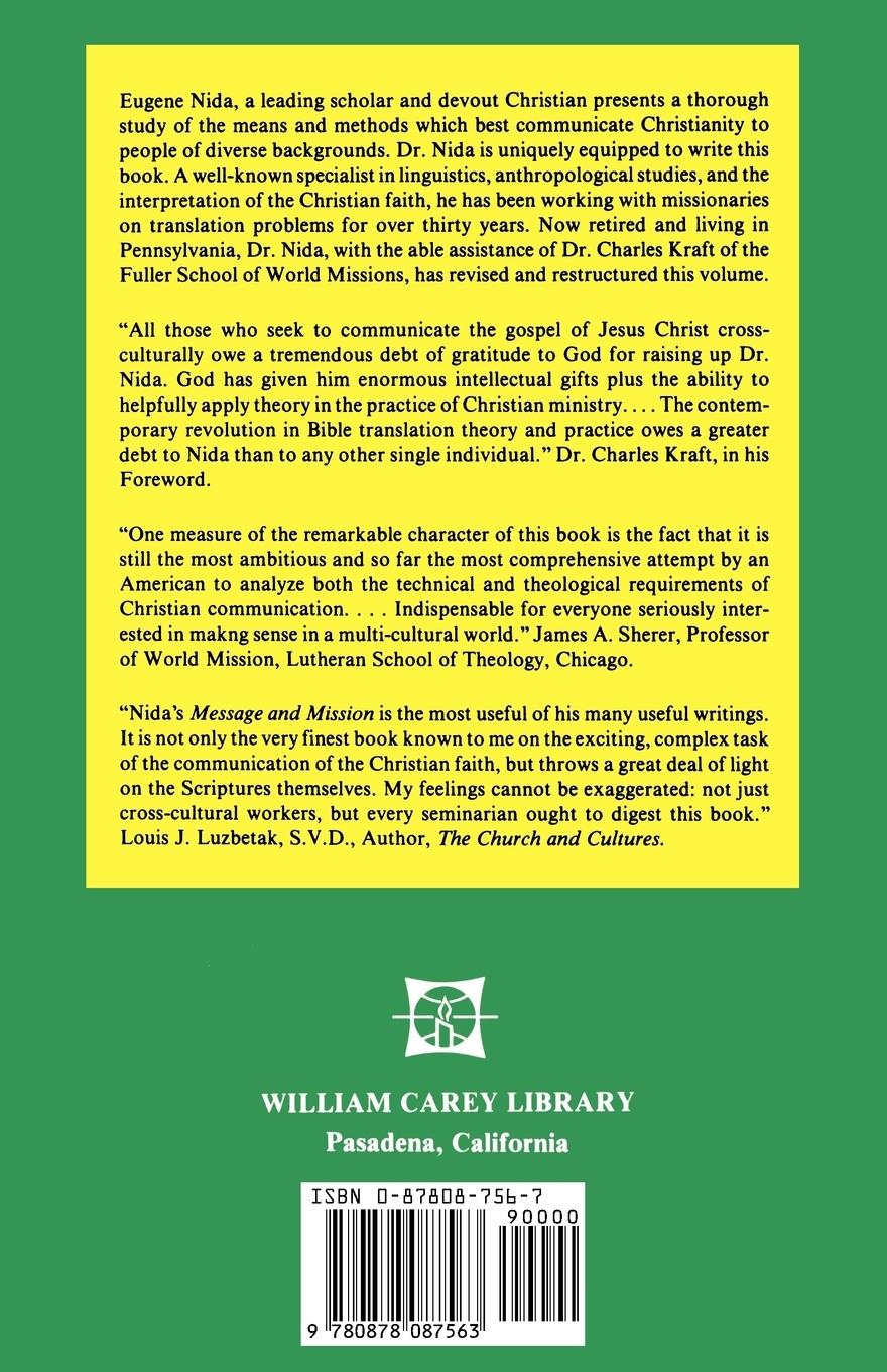 Rückseitencover Message and Mission (Revised)