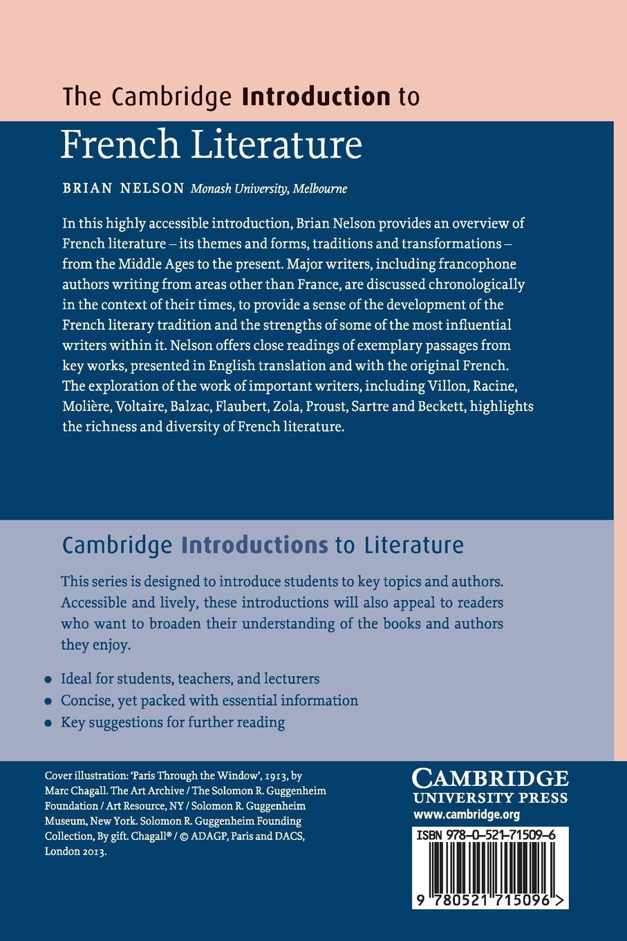 Rückseitencover The Cambridge Introduction to French Literature