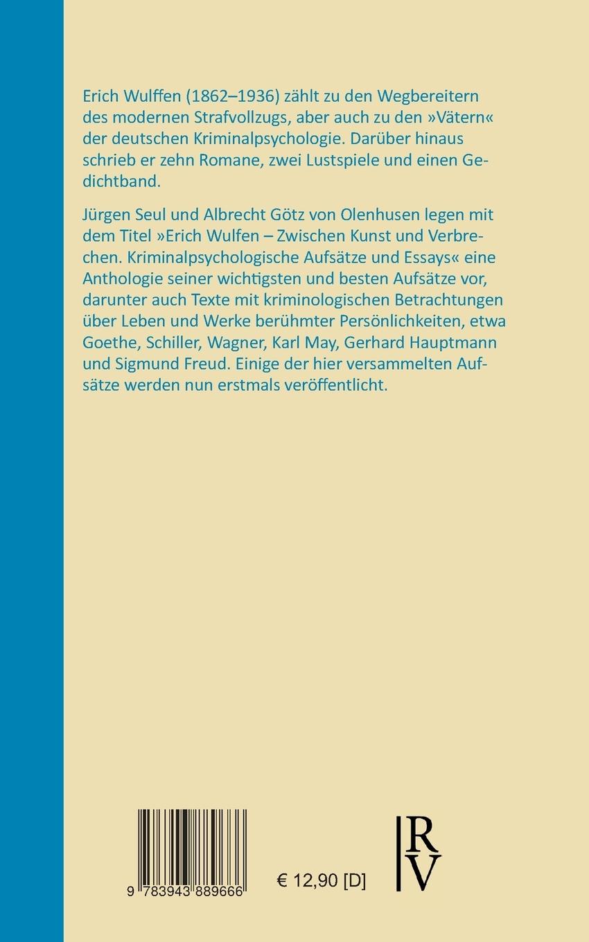 Rückseitencover Erich Wulffen - Zwischen Kunst und Verbrechen