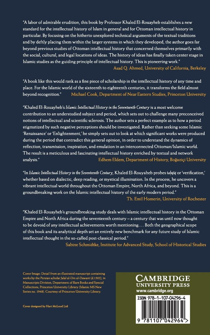 Rückseitencover Islamic Intellectual History in the Seventeenth Century