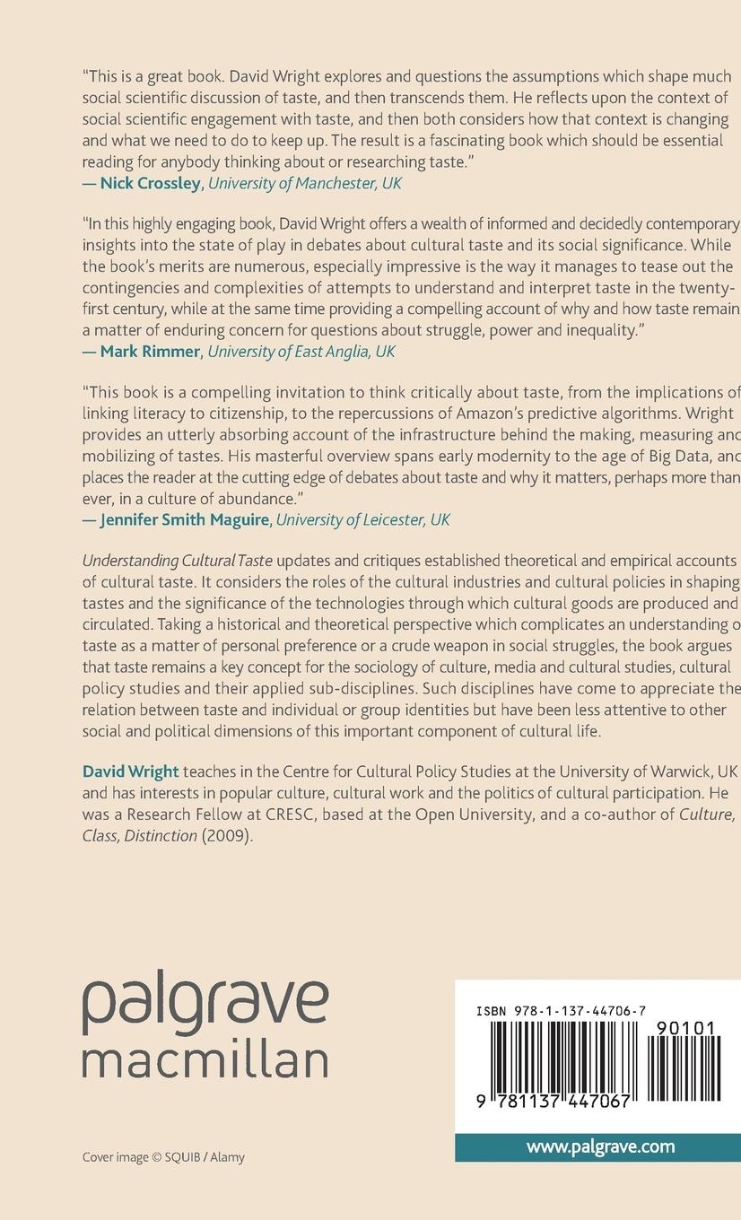 Rückseitencover Understanding Cultural Taste