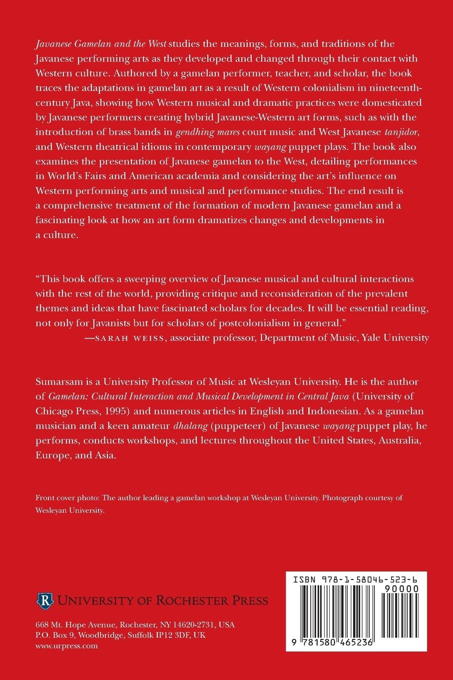 Rückseitencover Javanese Gamelan and the West