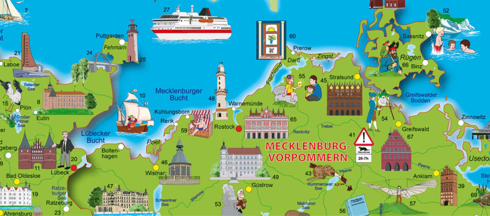 Beispielinhalt (Bild) Illustrierte Deutschlandkarte