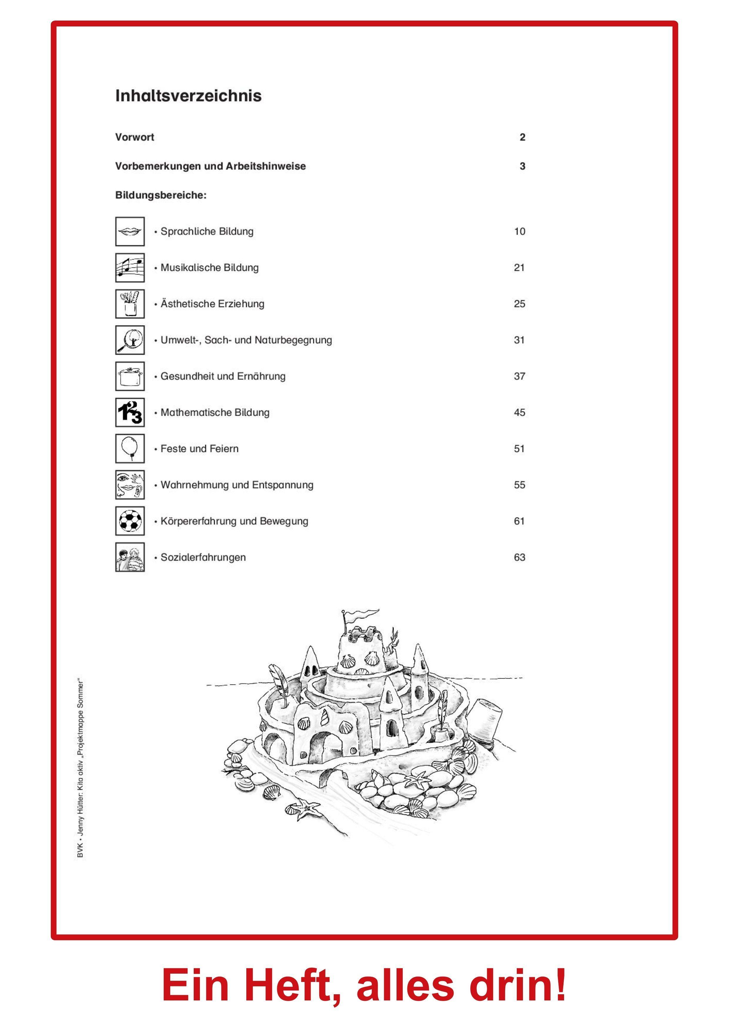 Beispielinhalt (Bild) Kita aktiv "Projektmappe Sommer"
