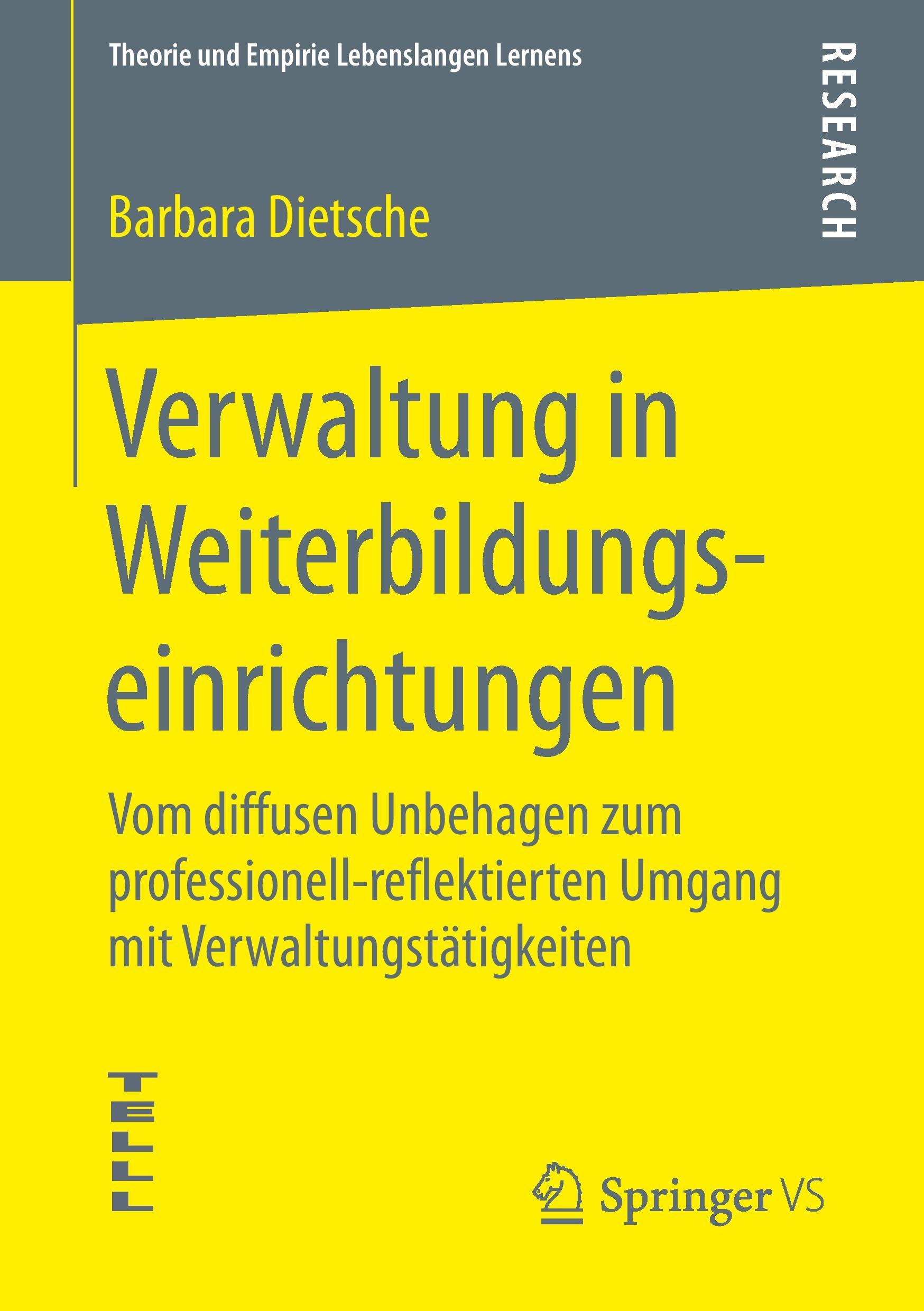 Vorderes Coverbild Verwaltung in Weiterbildungseinrichtungen