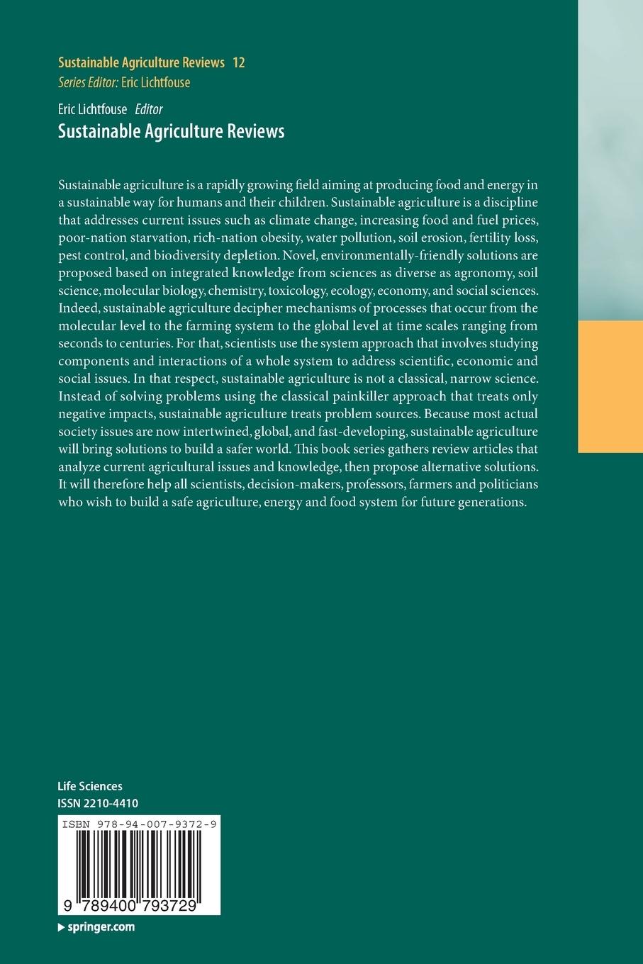 Rückseitencover Sustainable Agriculture Reviews