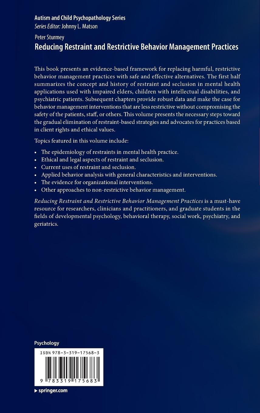 Rückseitencover Reducing Restraint and Restrictive Behavior Management Practices