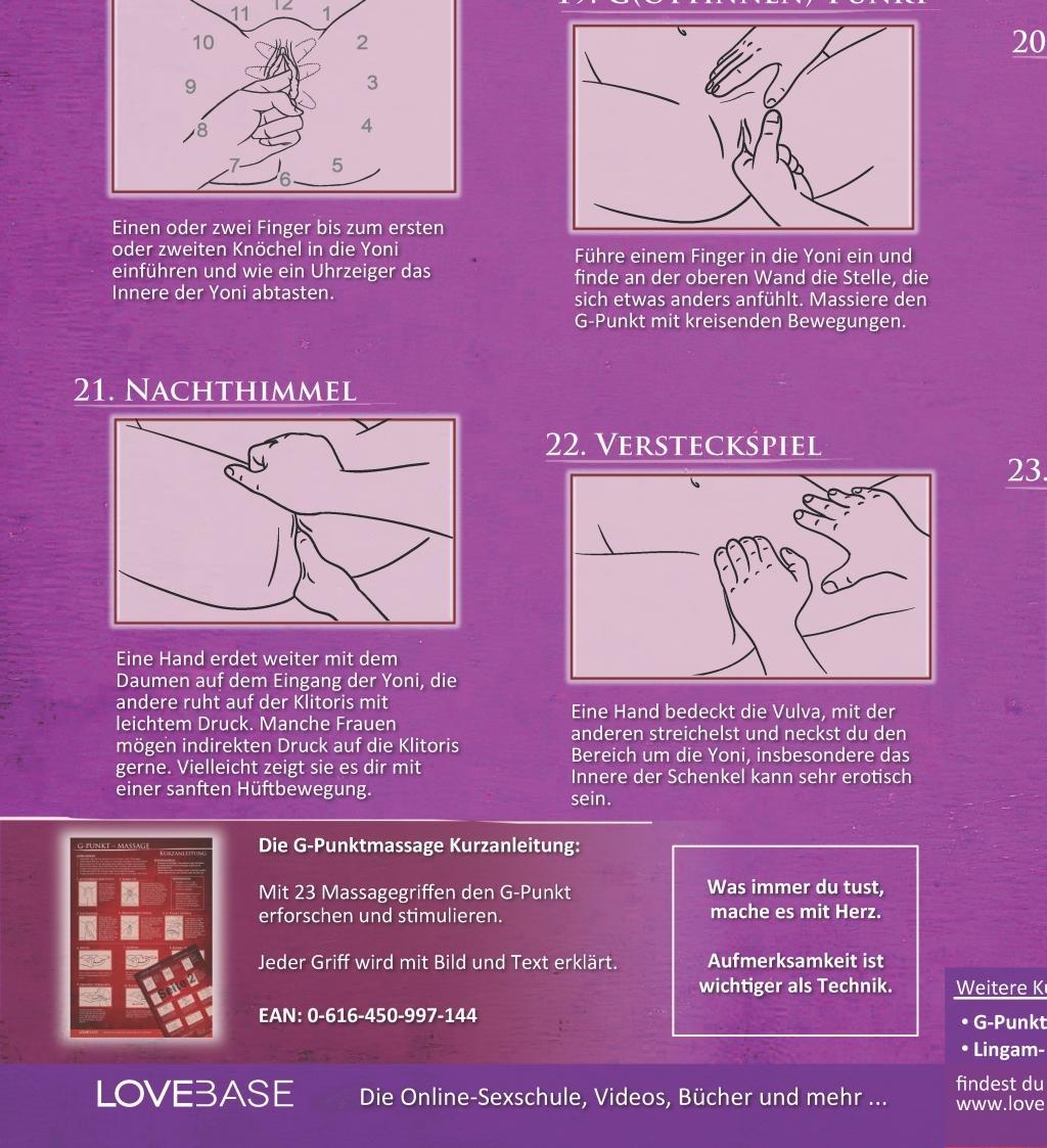 Beispielinhalt (Bild) Yoni-Massage Kurzanleitung (2020) - 23 Massage-Techniken für die Tantramassage und mehr Genuss beim Sex - Praktische Schnellübersicht und Spickzettel -