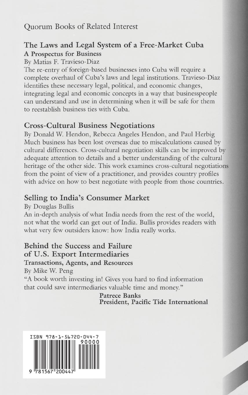 Rückseitencover Selling to Newly Emerging Markets