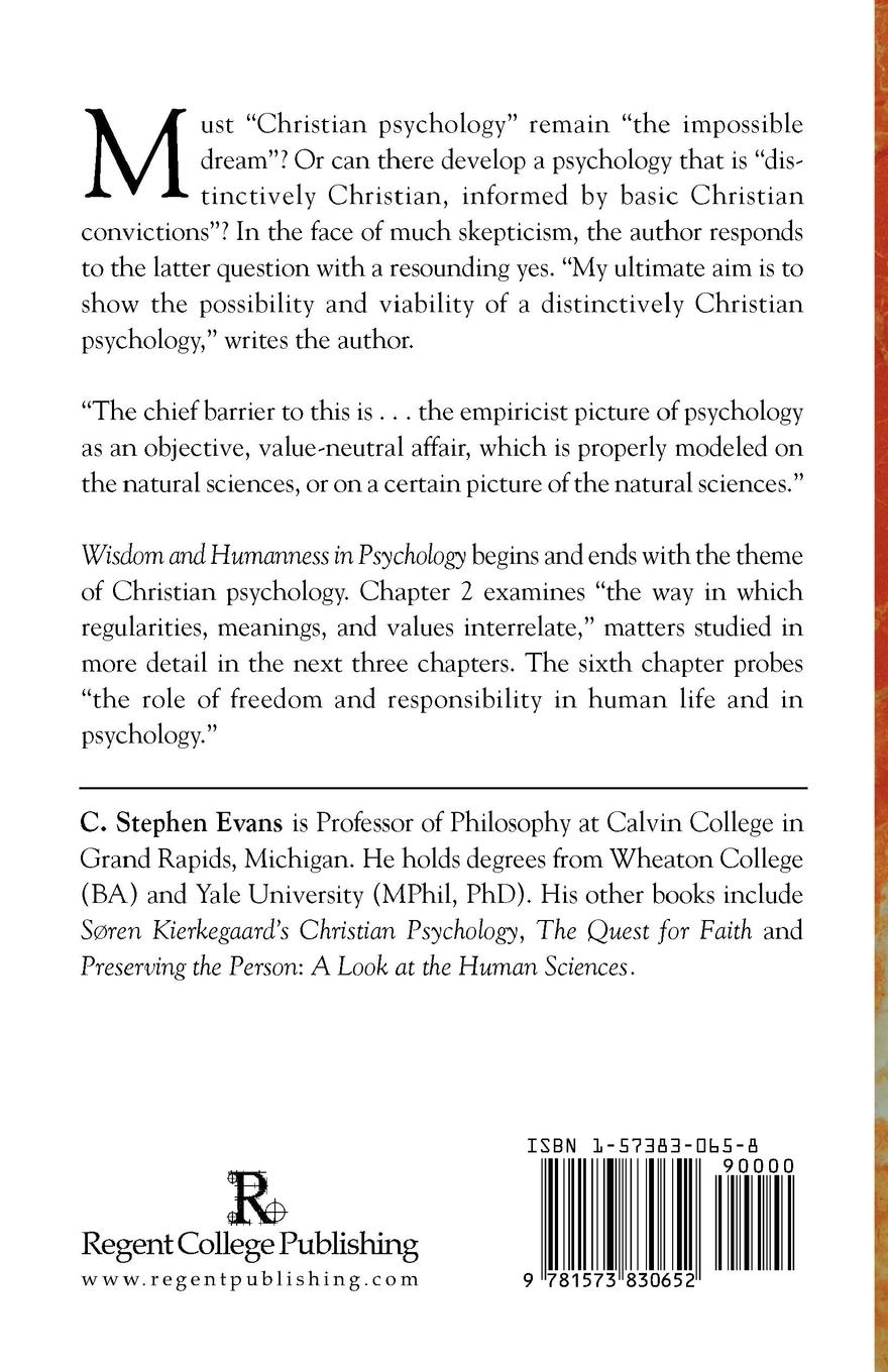 Rückseitencover Wisdom and Humanness in Psychology