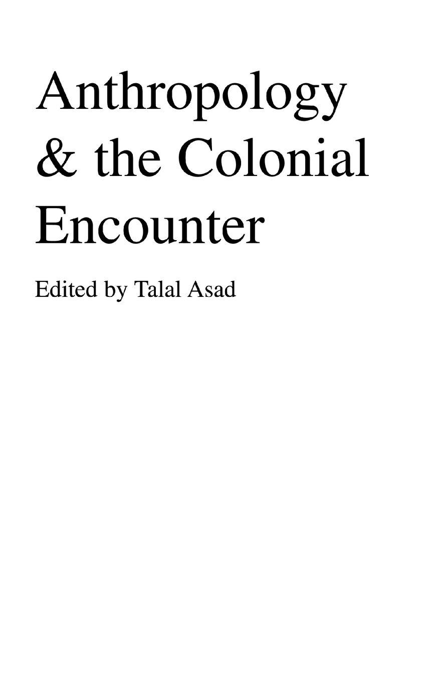Vorderes Coverbild Anthropology & the Colonial Encounter