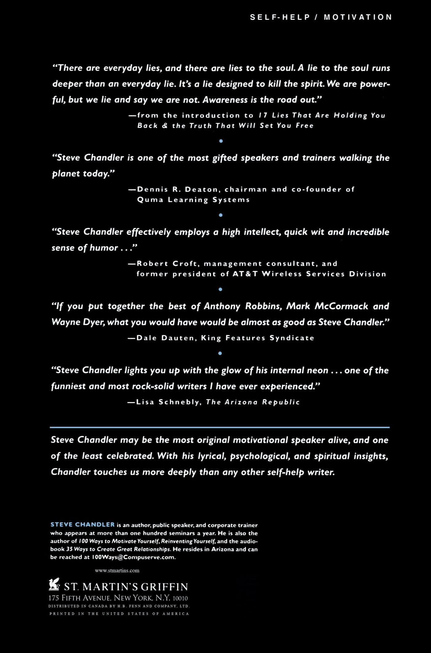 Rückseitencover 17 Lies That Are Holding You Back and the Truth That Will Set You Free