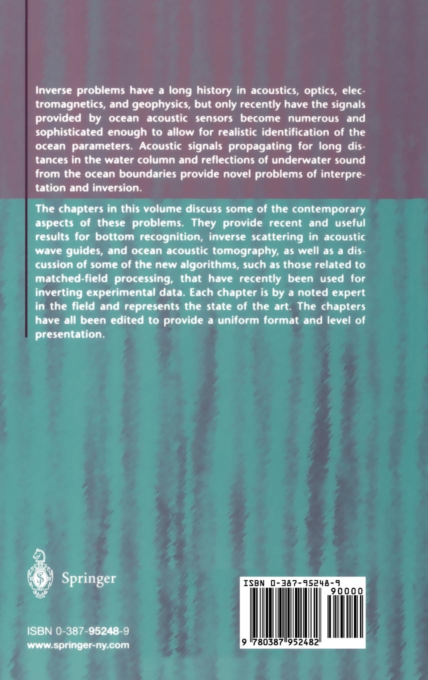 Rückseitencover Inverse Problems in Underwater Acoustics
