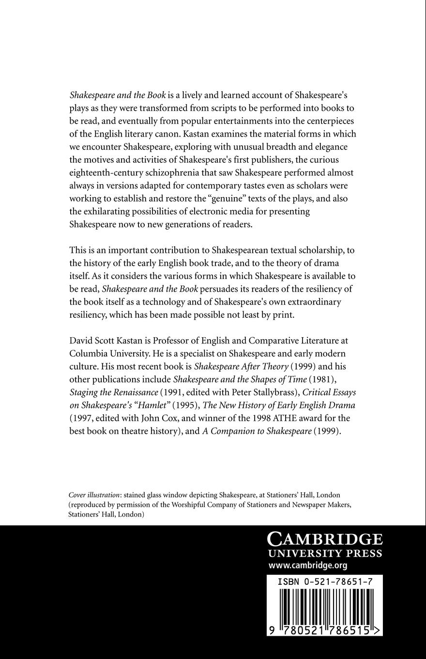 Rückseitencover Shakespeare and the Book