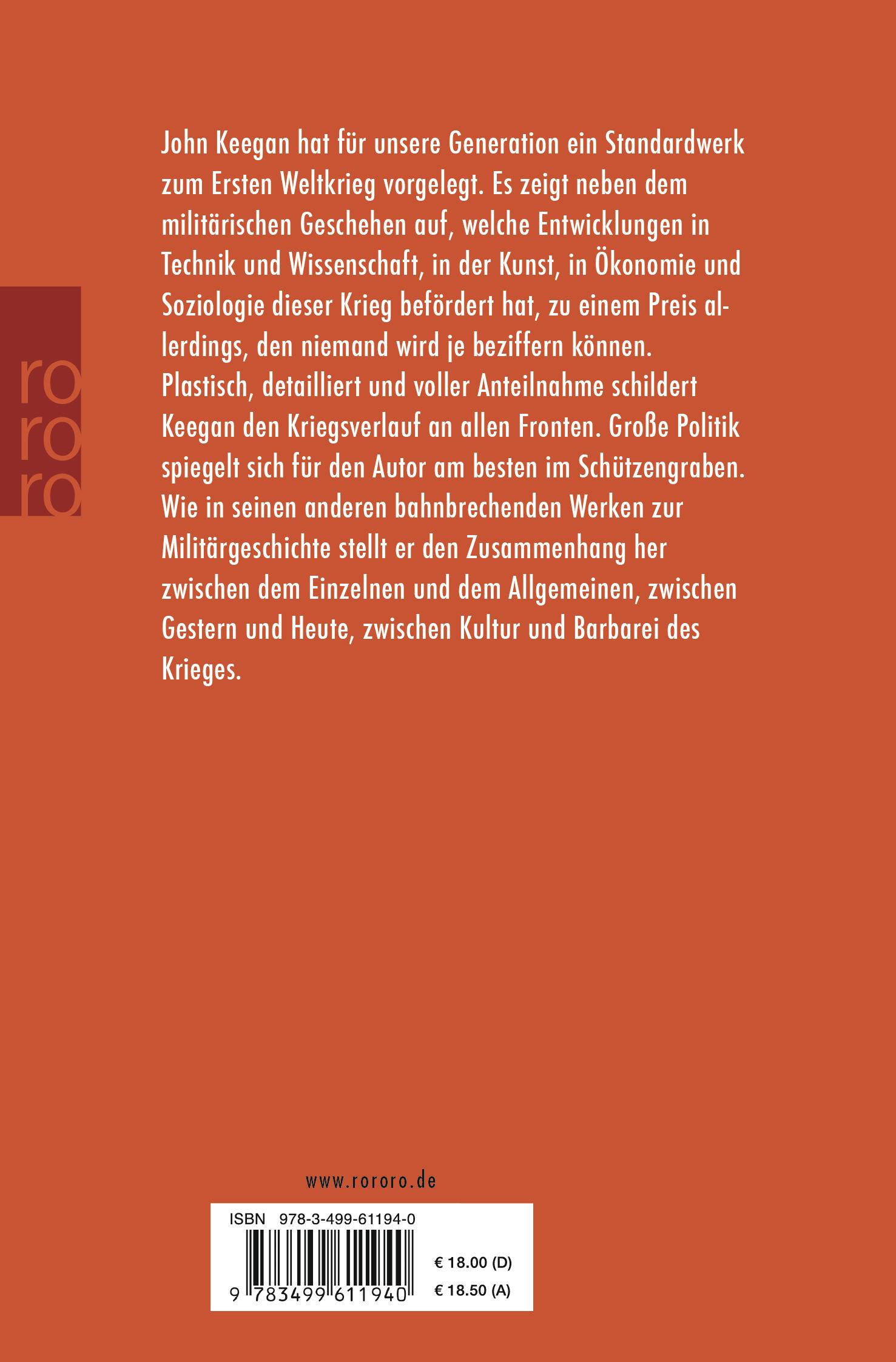 Rückseitencover Der Erste Weltkrieg