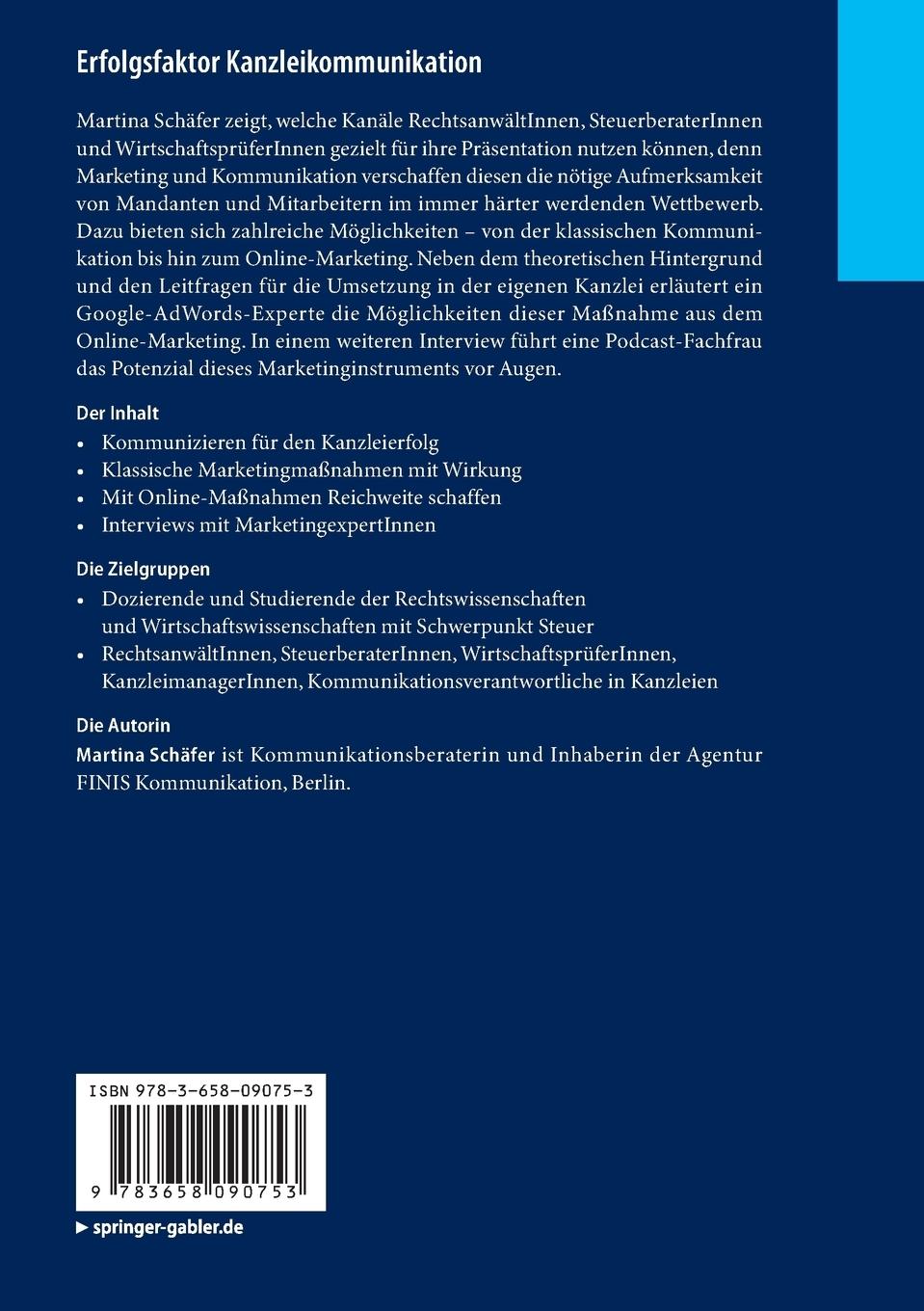 Rückseitencover Erfolgsfaktor Kanzleikommunikation