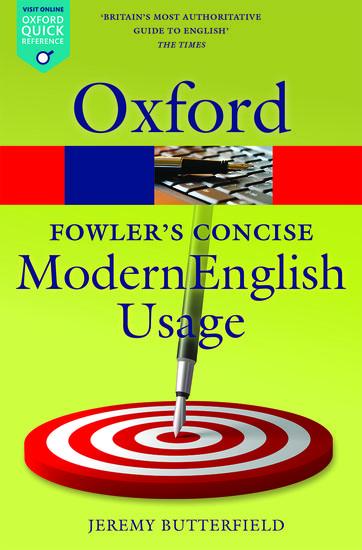 Vorderes Coverbild Fowler's Concise Dictionary of Modern English Usage