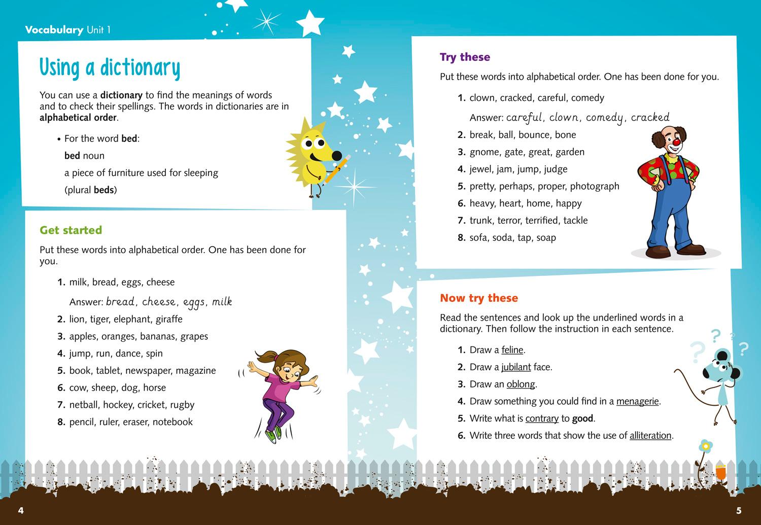 Beispielinhalt (Bild) Vocabulary, Grammar and Punctuation Year 3 Pupil Book