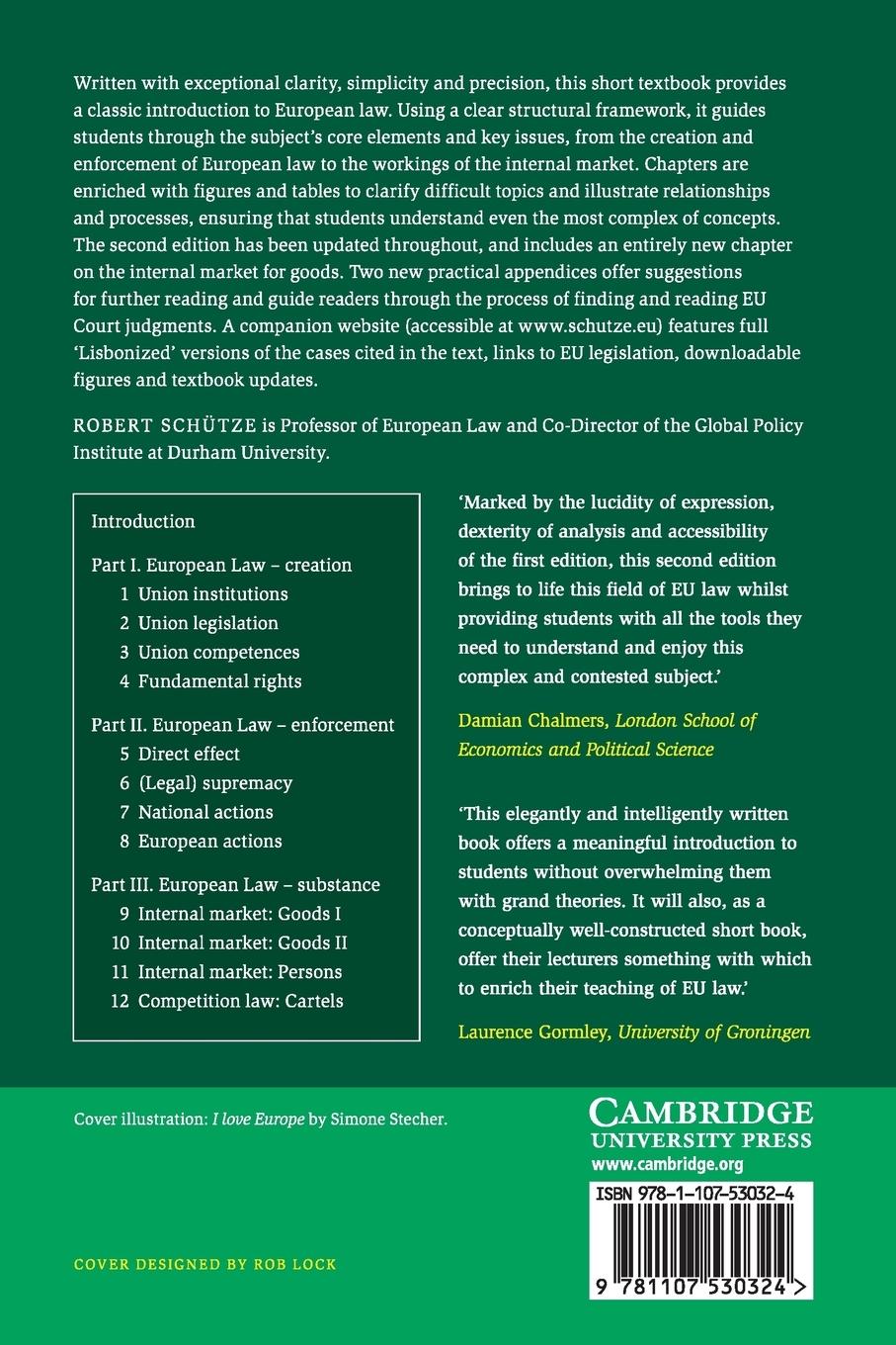 Rückseitencover An Introduction to European Law