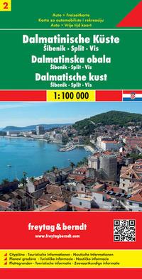 Vorderes Coverbild FuB Dalmatinische Küste 02.  Sibenik - Split - Vis 1 : 100 000