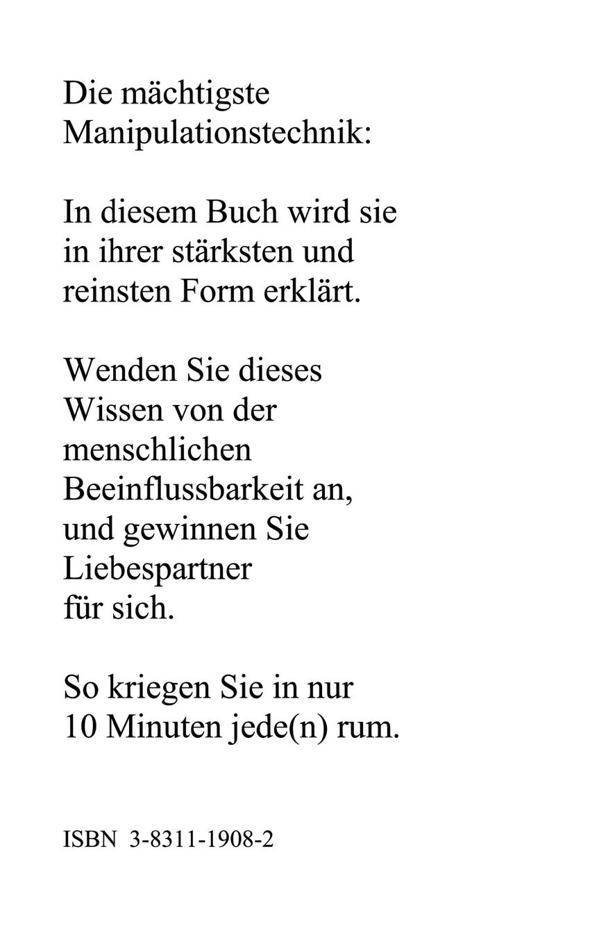 Rückseitencover Hypnotische Manipulation