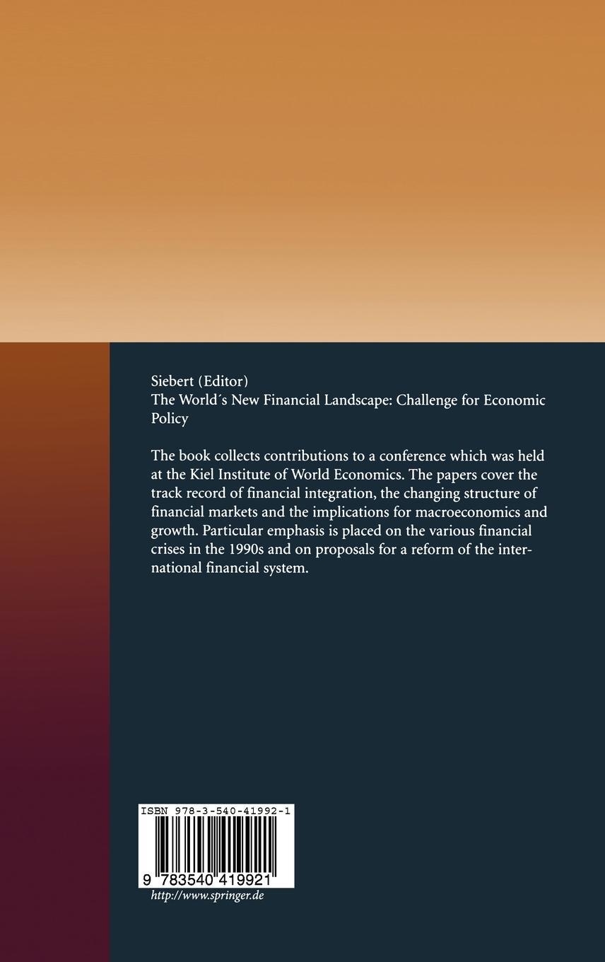 Rückseitencover The World's New Financial Landscape: Challenges for Economic Policy