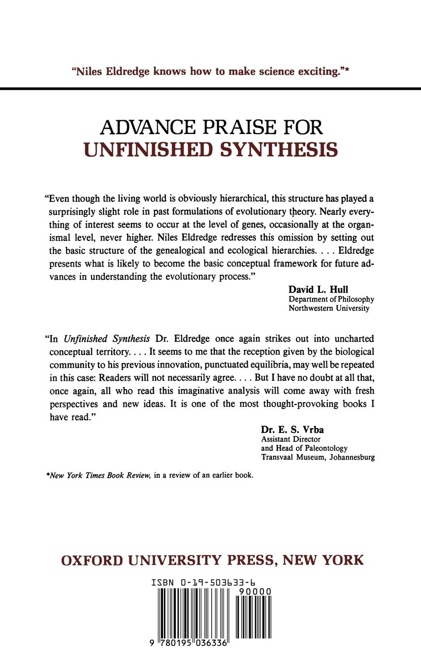 Rückseitencover Unfinished Synthesis