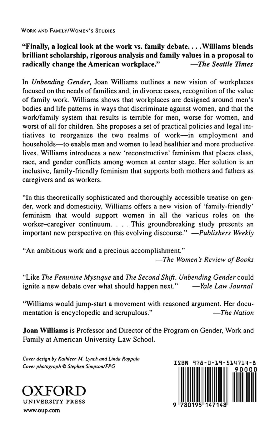 Rückseitencover Unbending Gender