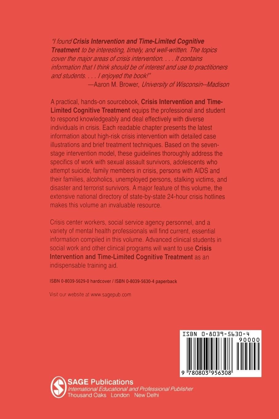Rückseitencover Crisis Intervention and Time-Limited Cognitive Treatment