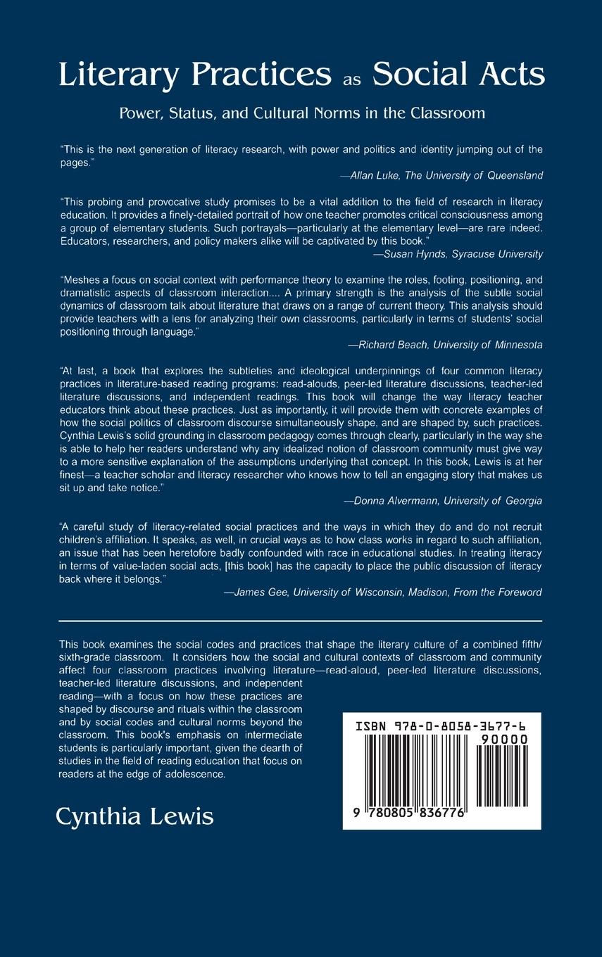 Rückseitencover Literary Practices As Social Acts