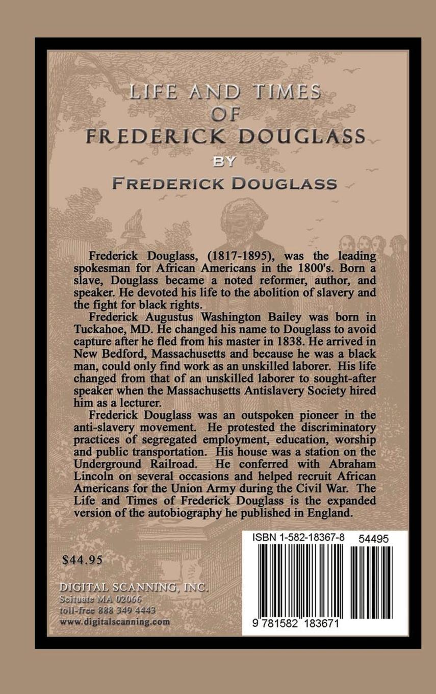 Rückseitencover Life and Times of Frederick Douglass