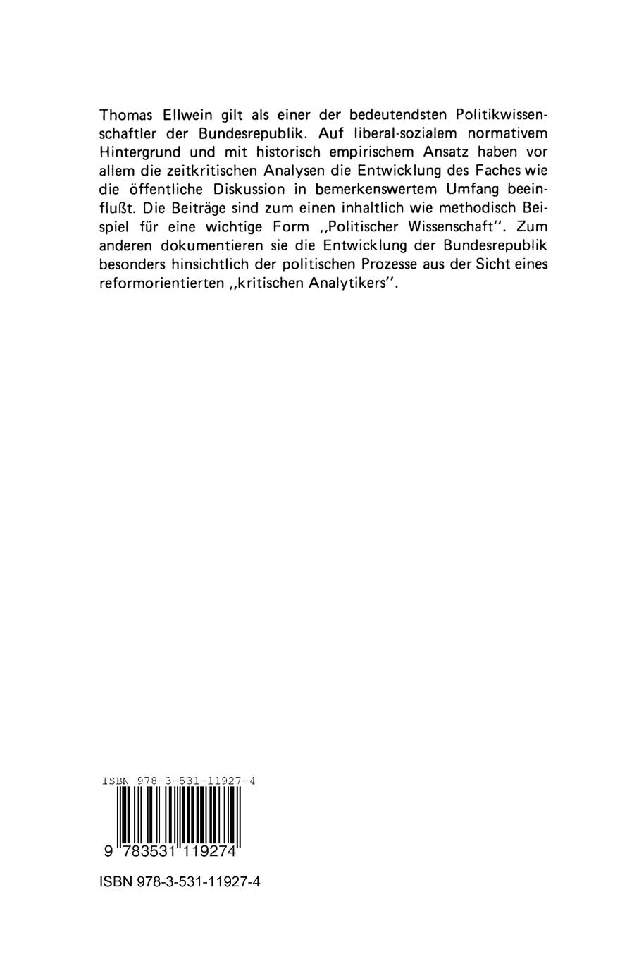 Rückseitencover Politische Wissenschaft