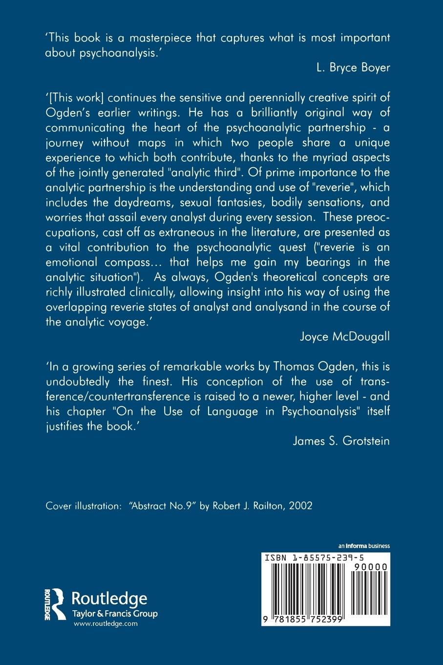 Rückseitencover Reverie and Interpretation