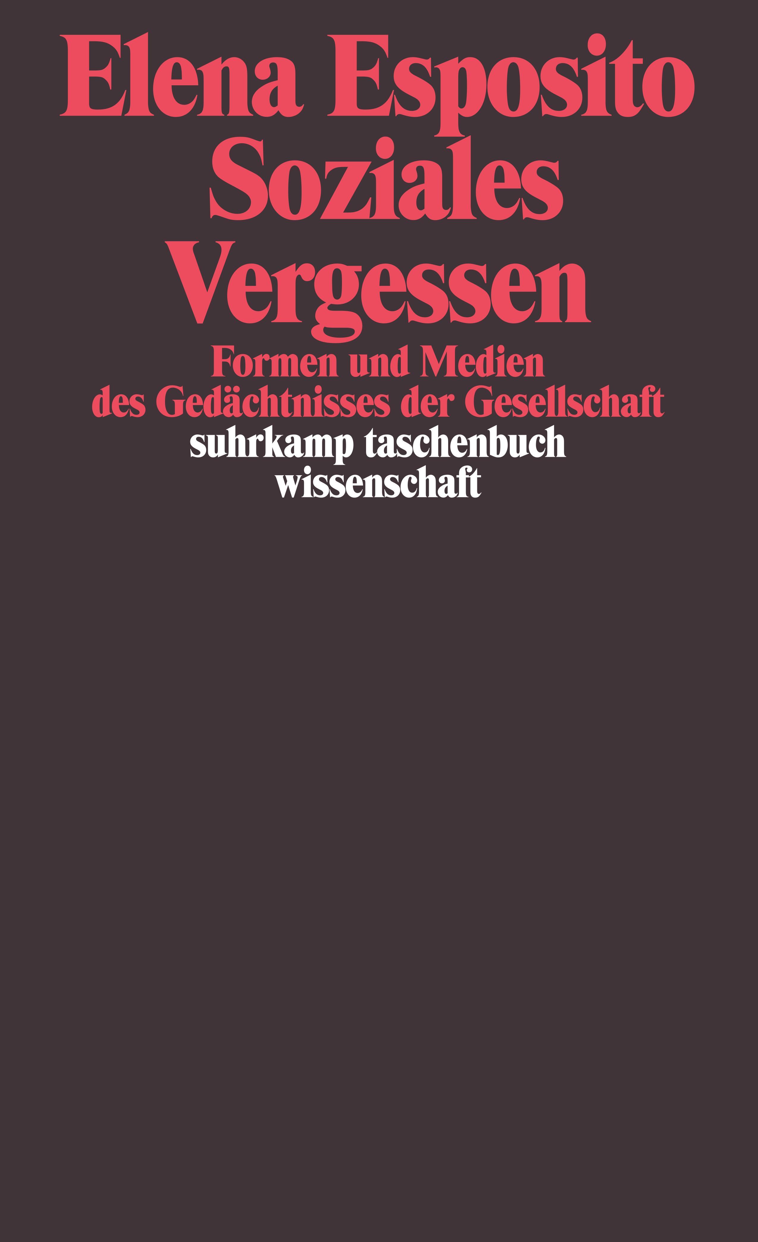 Vorderes Coverbild Soziales Vergessen