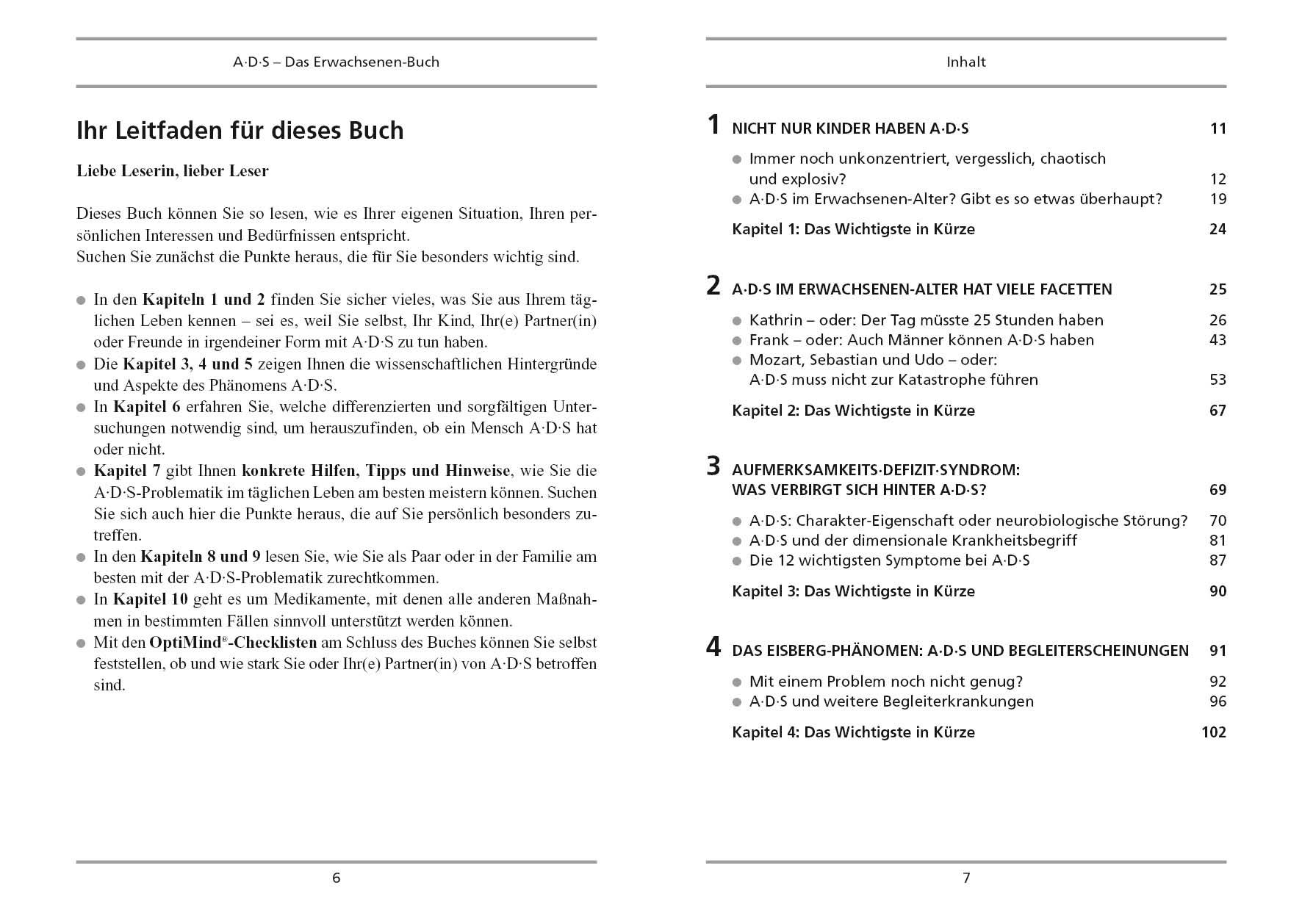 Beispielinhalt (Bild) A. D. S. ( ADS). Das Erwachsenen-Buch