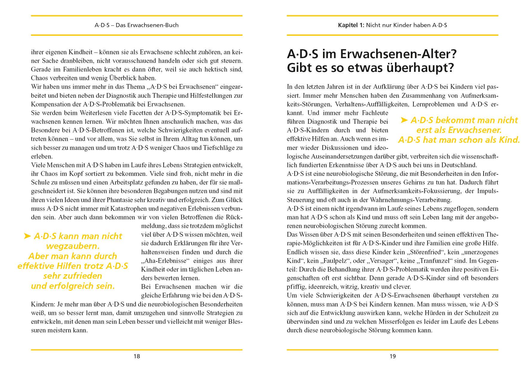 Beispielinhalt (Bild) A. D. S. ( ADS). Das Erwachsenen-Buch
