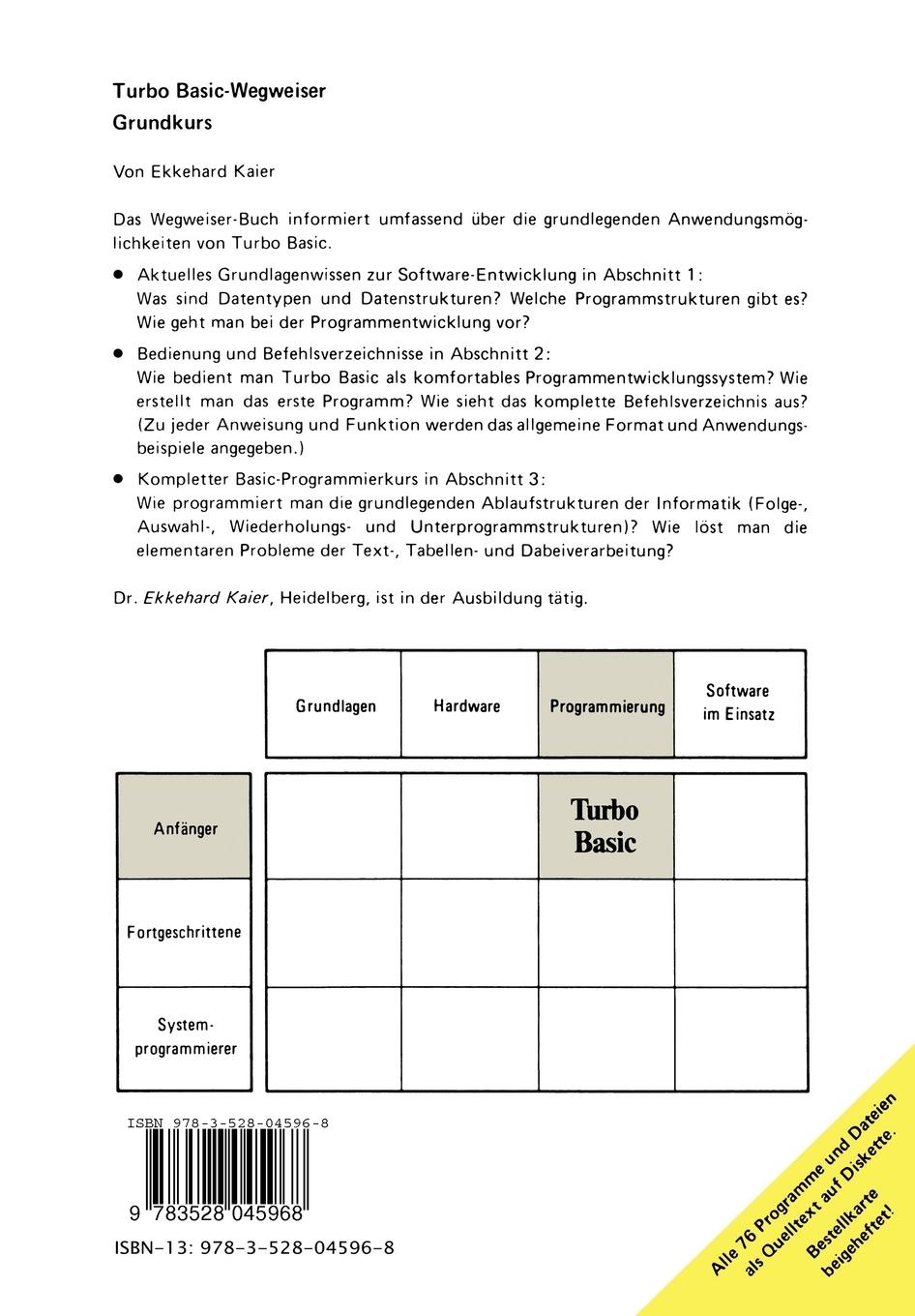 Rückseitencover Turbo Basic-Wegweiser Grundkurs
