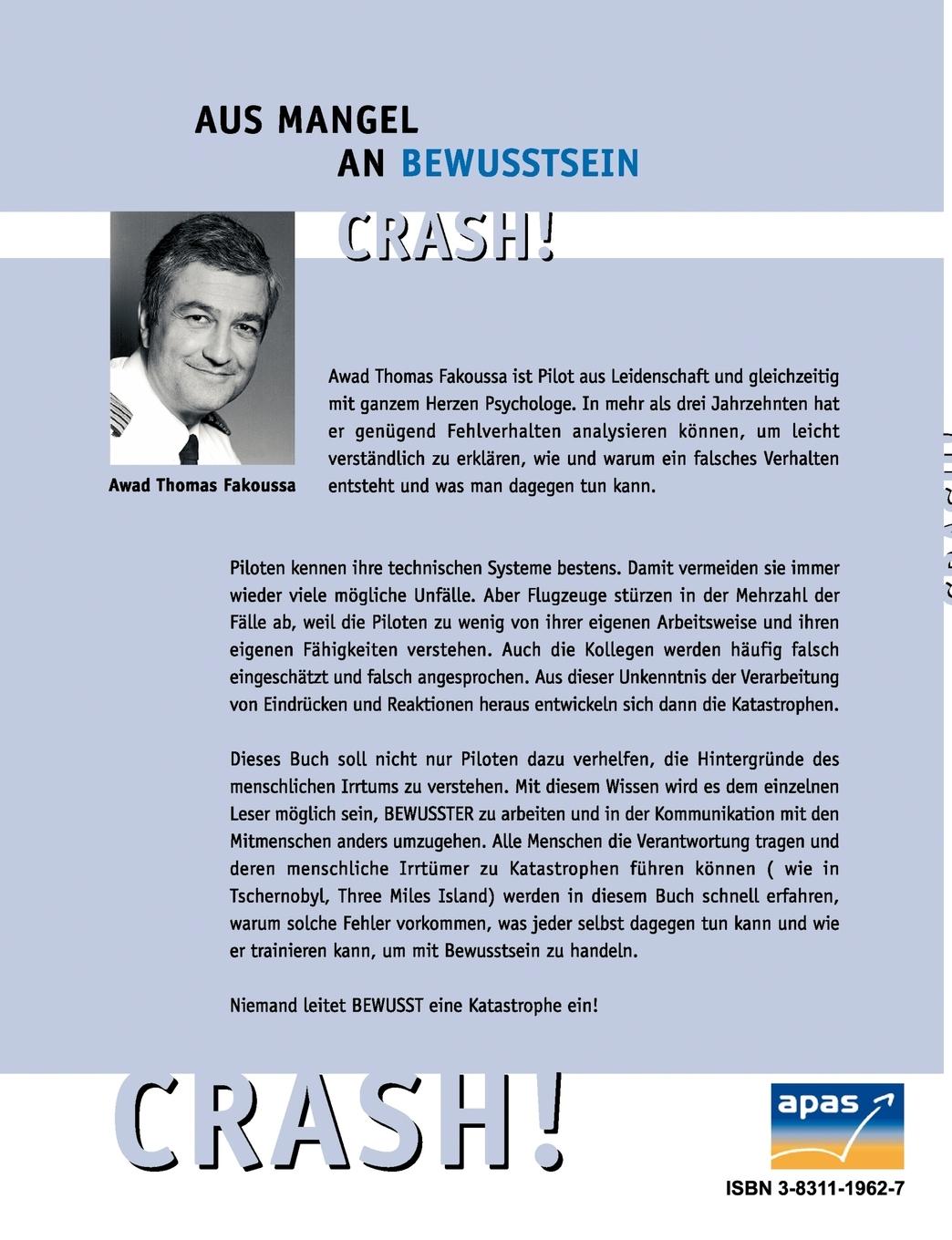 Rückseitencover Aus Mangel an Bewusstsein: Crash!