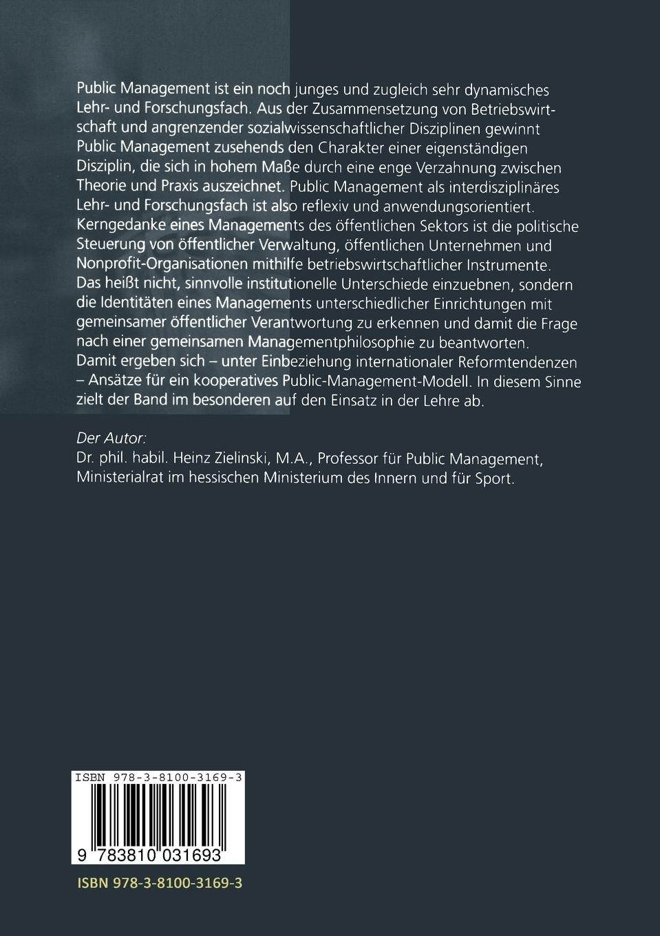 Rückseitencover Management im öffentlichen Sektor