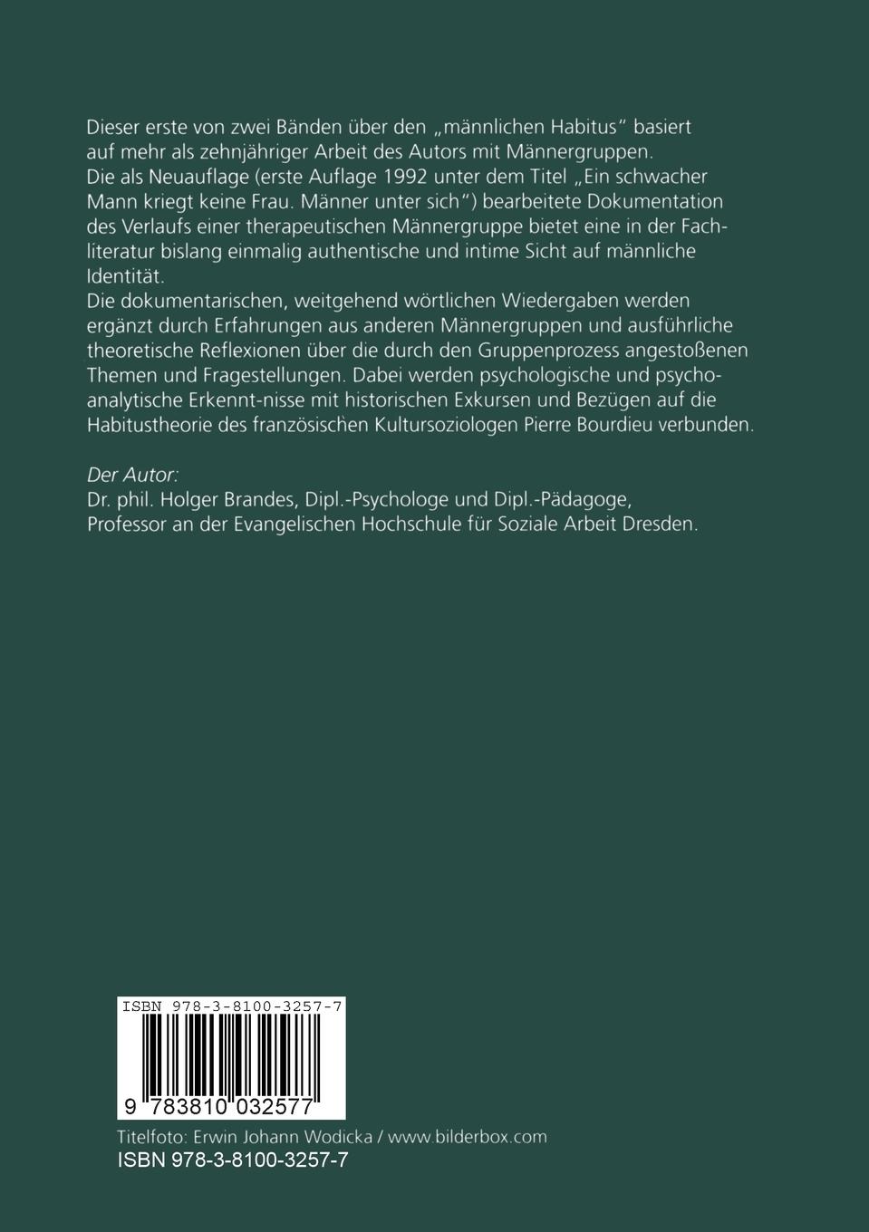 Rückseitencover Der männliche Habitus