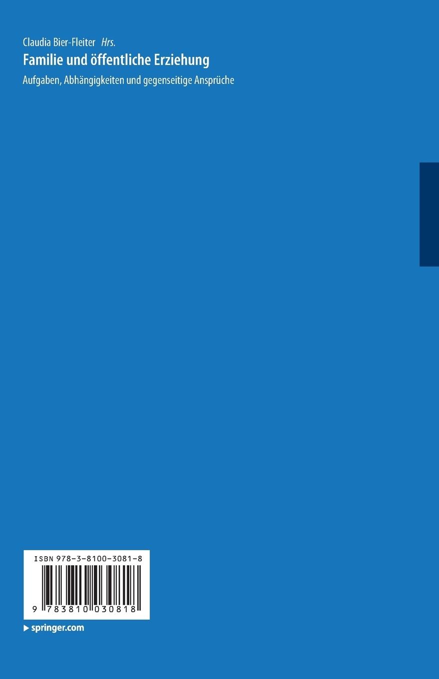 Rückseitencover Familie und öffentliche Erziehung