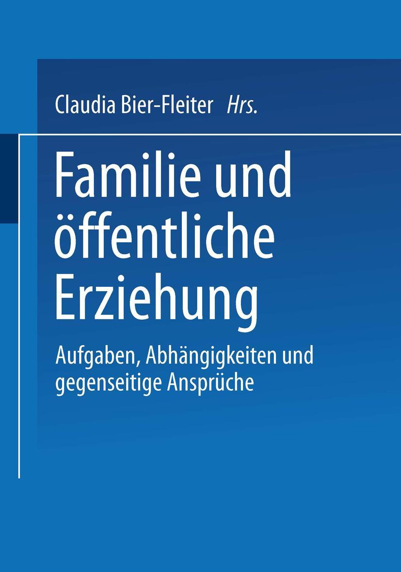 Vorderes Coverbild Familie und öffentliche Erziehung