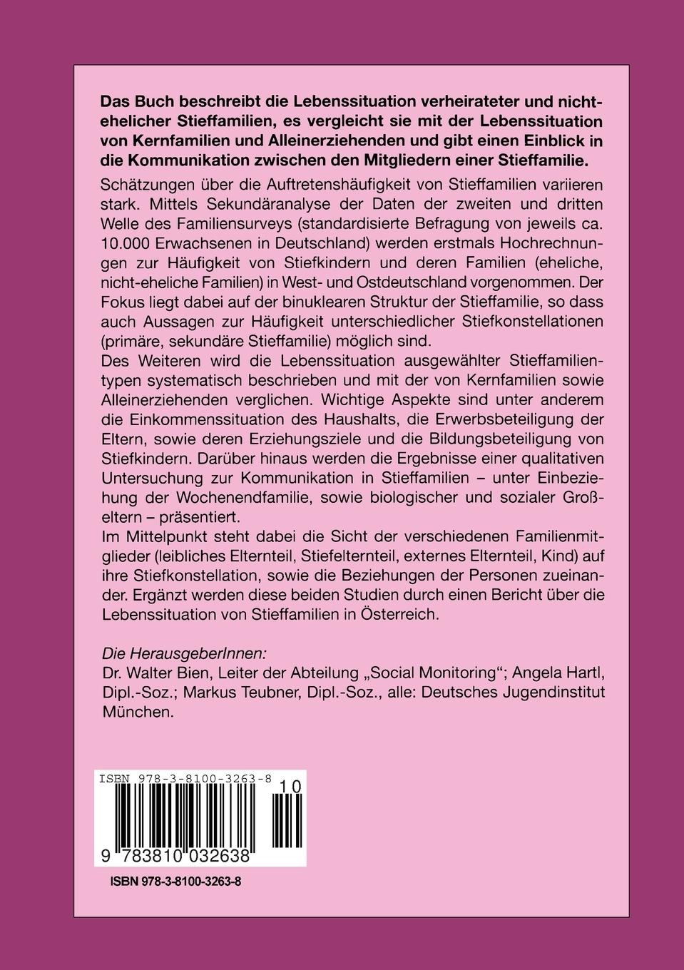 Rückseitencover Stieffamilien in Deutschland