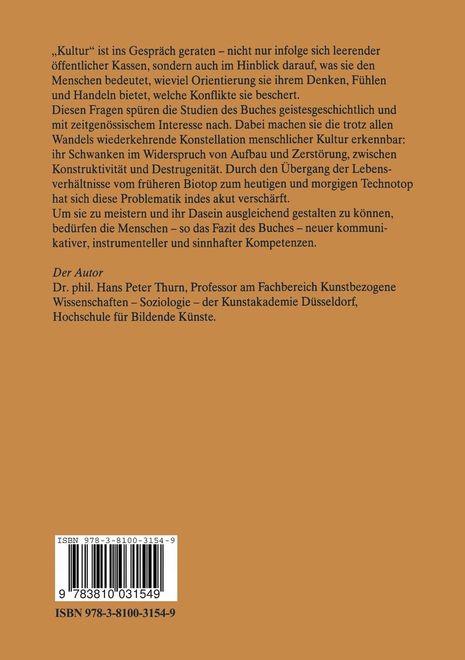 Rückseitencover Kultur im Widerspruch