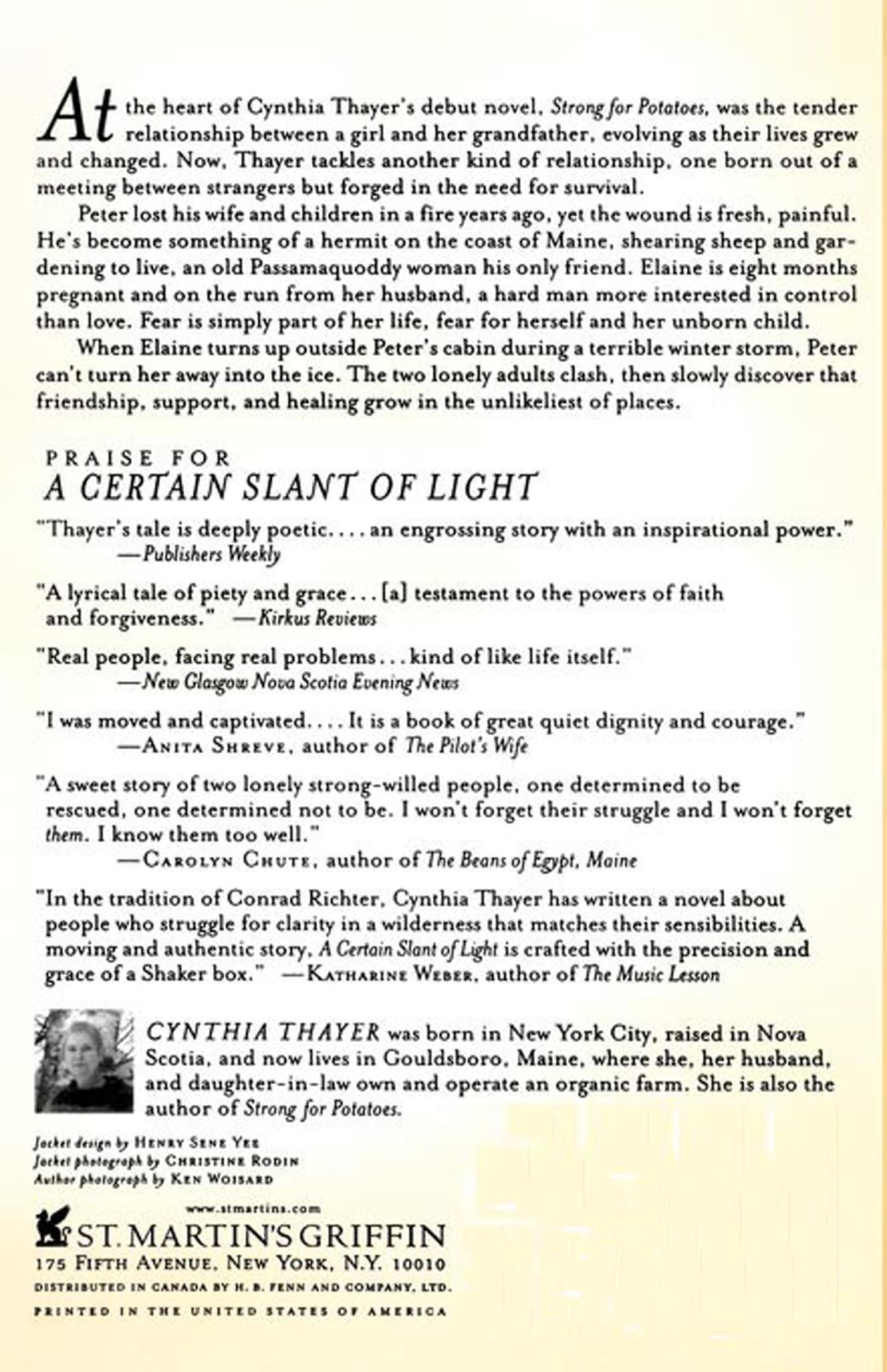 Rückseitencover A Certain Slant of Light